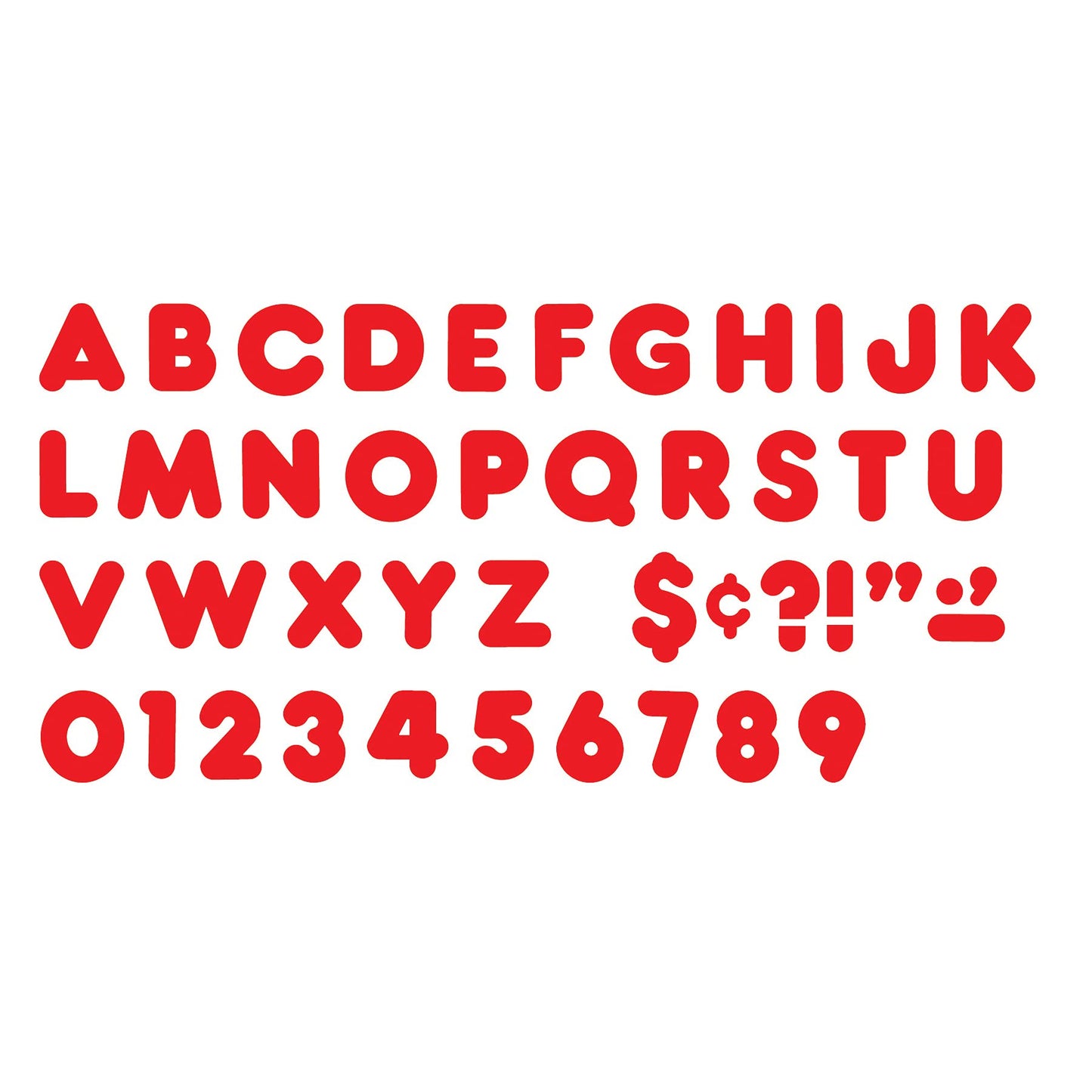 Trend Red 4'' Casual Uppercase Ready Letters, 6 Packs