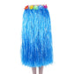 Bajotal Hawaiian Luau Hula Grass Skirt With Large Flower Costume Set For Dance Party Decorations Favors (32'' - Blue)