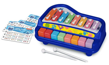 Kidz Toyz: Blue'S Clues Play Along Piano, 8 Notes With 4 Song Cards, 2-In-1 Piano Keyboard, Plastic Mallets Included, For Ages 3 And Up