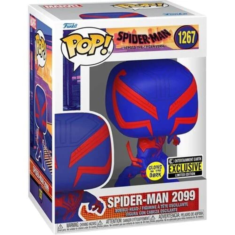 Funko Pop! Movies: Spider-Man Across the Spider-Verse Spider-Man 2099 Glow-in-the-Dark Pop! Vinyl Figure - Entertainment Earth limited availability  (FUN68370)