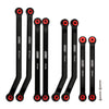 INJORA High Clearance Front 4 Links Set for SCX24 JLU AXI00002 C10 AXI00001 Bronco Axial 1/24 RC Crawler Car, 8PCS(Black)