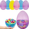 The Dreidel Company 6'' Inch Fillable Easter Eggs 12-Pack Jumbo Translucent, Colorful Plastic Jumbo Easter, Stands Upright, Perf