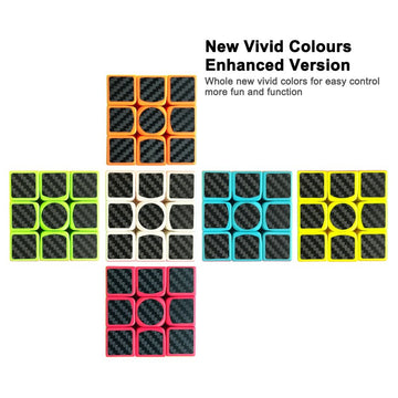 Cfmour 2 Pack Speed Cube 3X3 Set, Fast Magic Cube For Kids, Smooth Carbon Fiber Cubes, Puzzle Toys