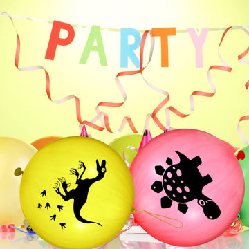 30 Pcs Dinosaur Valentine'S Day Punch Balloons For Kids 18 Inch Animal Pirate Skull Punching Balloon Punch Bounce Balls With Rubber Band For Valentines School Gift Exchange Birthday Party(Dinosaur)