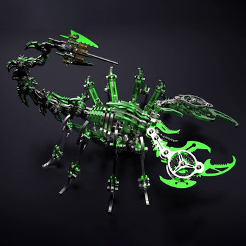 Konhaovf Green 3D Metal Puzzle For Adults Scorpion, Diy Colorful 3D Metal Model Kits To Build With Tool, 3D Desktop Model Kits B