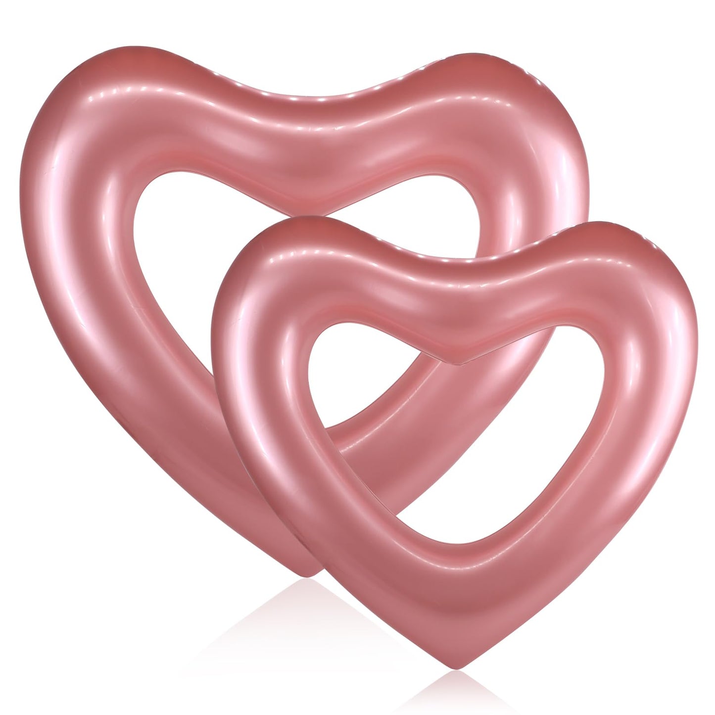Blublu Park Inflatable Heart Pool Floats, 2 Pack Sweet Love Tube Floaties, Summer Swimming Ring, Blow Up Beach Water Fun Party T
