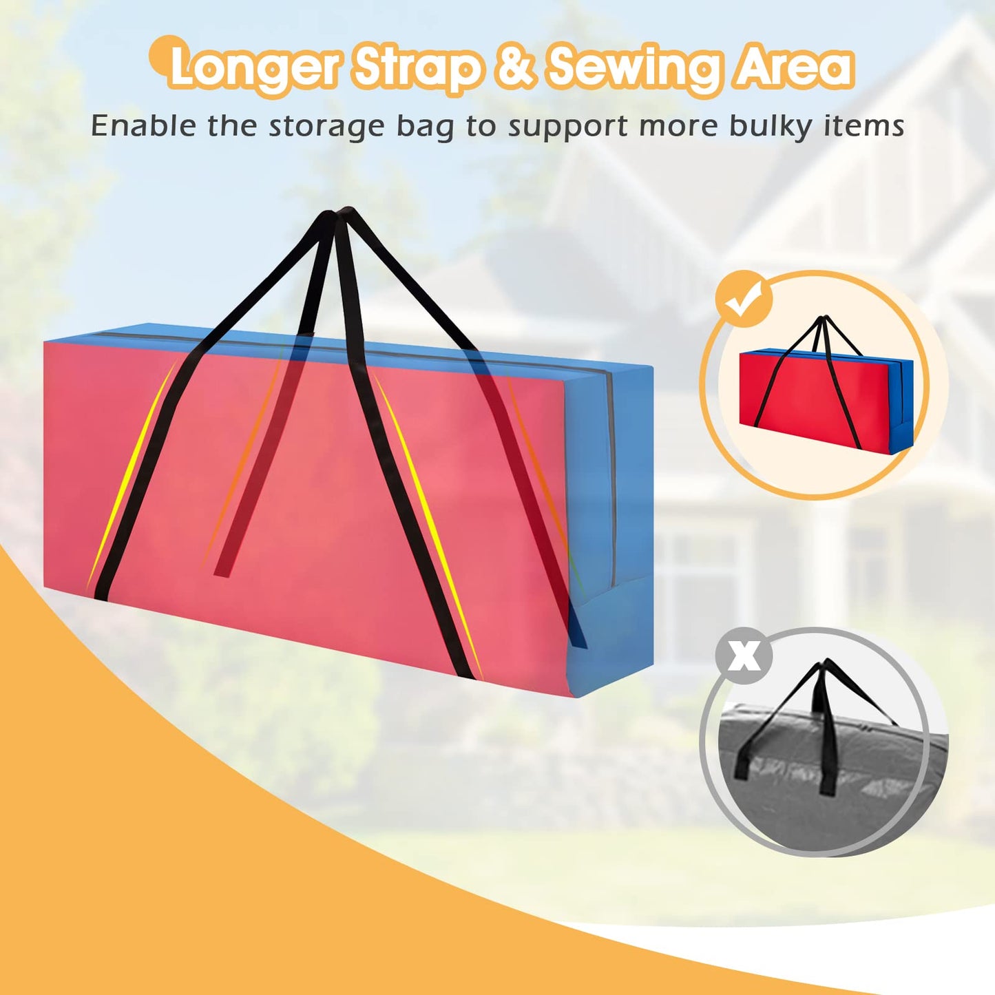 Costway Giant 4 In A Row Carrying Bag, Storage Bag For Jumbo 4-To-Score Giant Game Set (Game Set Not Included), Carrying Bag For Giant 4 In A Row Connect Game With Ergonomic Handle & Durable Zipper