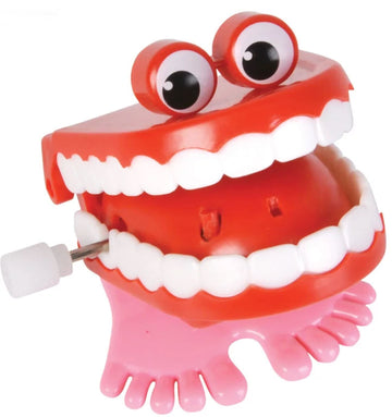 Happy Deals ~ Wind Up Chatter Teeth With Eyes | 12 Pack | 1.75 Inch Chattering Walking Toys