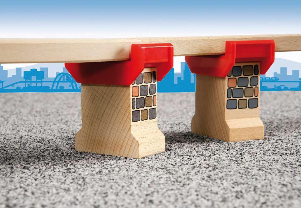 Brio World 33254 - Super Supports - 2 Piece Wooden Railway Set | Enhances Creativity | Compatible with All Brio Train Sets | Sus