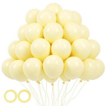 Voircoloria 105Pcs Pastel Yellow Balloons 12Inch Party Latex Balloons For Boys Girls Birthday Baby Shower Gender Reveal Wedding