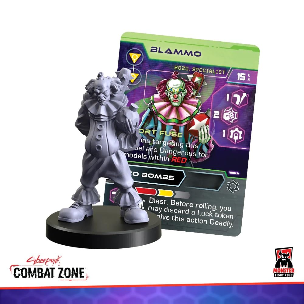 Monster Fight Club Cyberpunk Combat Zone Bozos Starter Gang - 1.5 inches, Multicolor, Model 45004