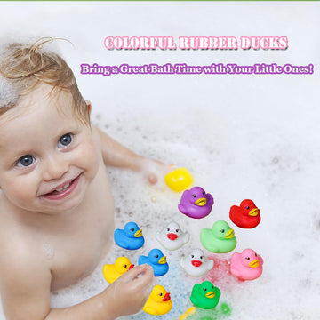 Rubber Duck Toy Duckies, Preschool Bath Toys Bathtub Floating Squeaky Duckies Gift For Kids, Baby Showers Classroom Incentives,