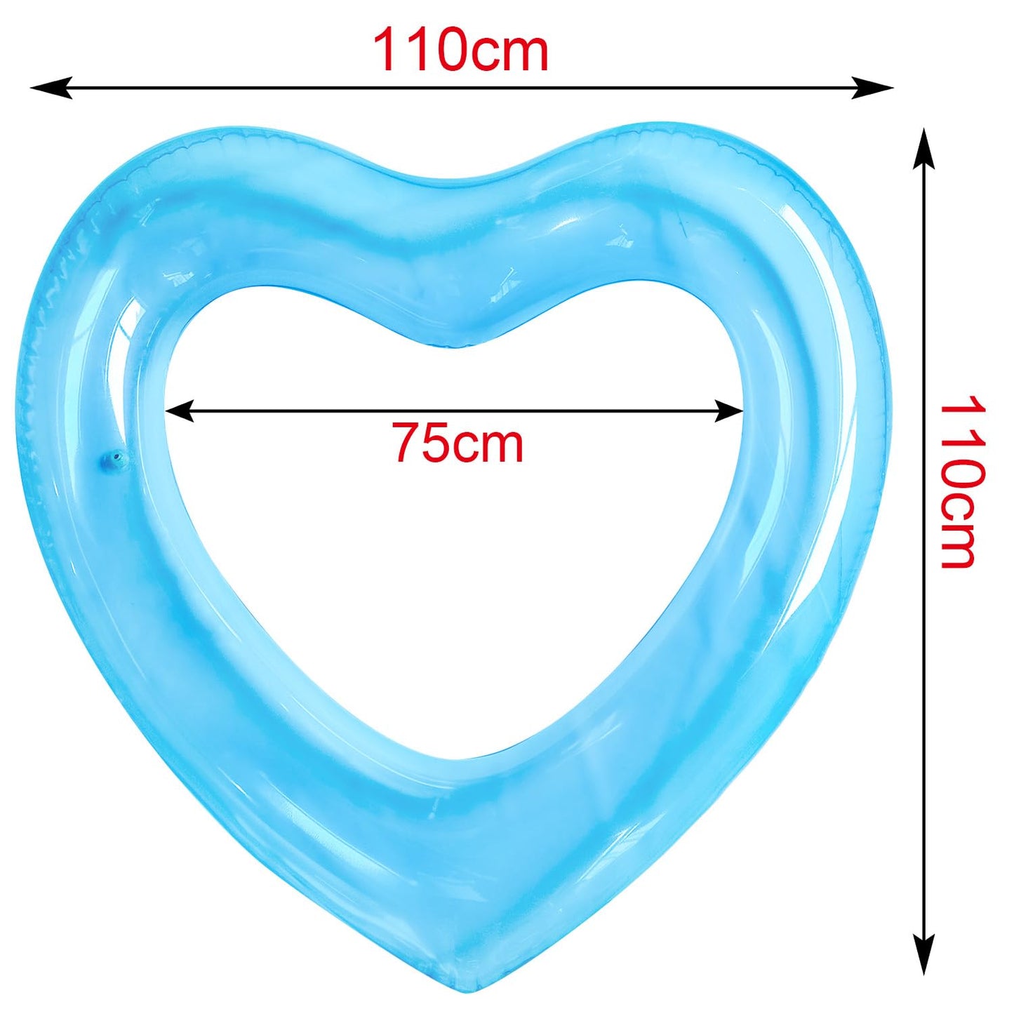 ZHUYNXIR Adult Heart Pool Float - Transparent Blue, Large, PVC, Model SX002-142, Perfect for Beach Parties and Birthday Decor