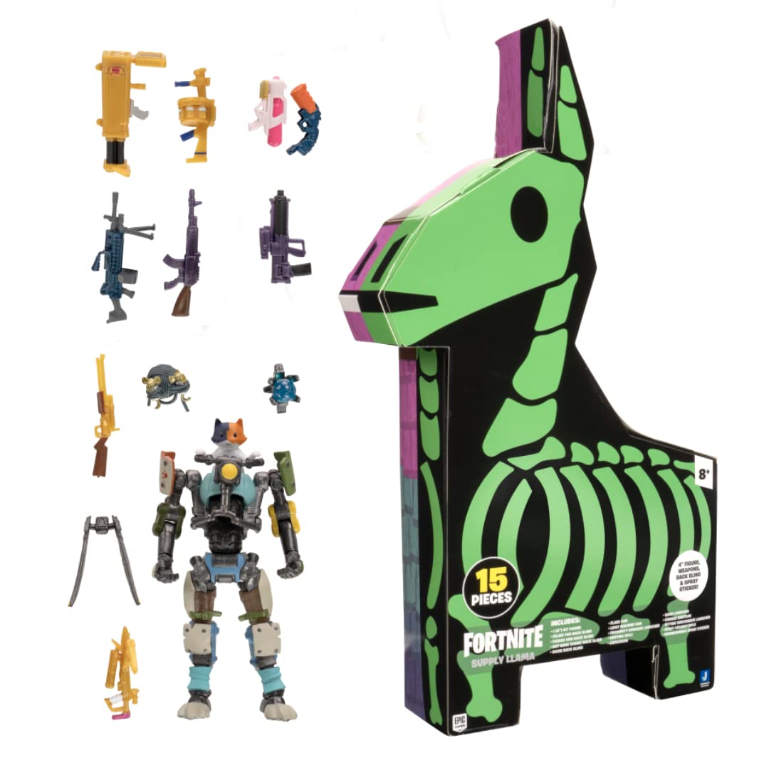 Jazwares Fortnite Supply Llama  Includes Highly-Detailed and Articulated 4-inch Kit Figure  9   4 Back Bling- More Outfits Dropping Soon