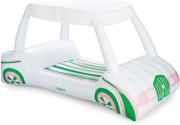 Funboy Giant Inflatable Luxury Golf Cart Pool Float, Two Cup Holders, Removable Fringe Shade, Float For Summer Pool Party And Entertainment