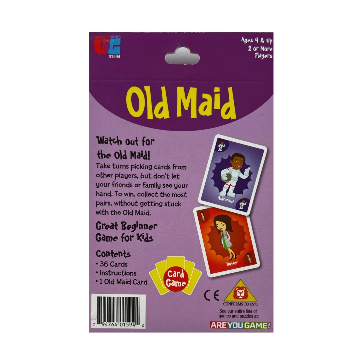 University Games Old Maid Card Game - Jumbo Size, Colorful Character Cards For Kids Ages 4 And Up, Fun Family And Educational Game