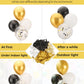 Haolongfa 12 Inch Black And Gold Balloons,60Pcs Black White And Gold Confetti Balloons,Black And Gold Latex Balloons For Graduat