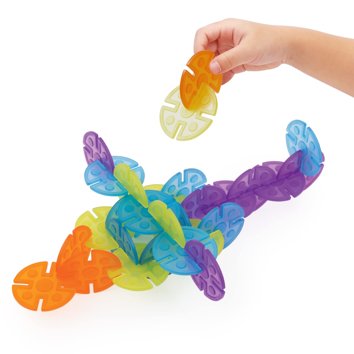 Guidecraft Interlox Discs - 96 Piece Set: Kids Stem Learning And Construction Toy, Creative And Educational Building Set For Tod