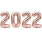 Shopping Time 2022 Number Foil Balloons  (16 Inch)  Rose Gold