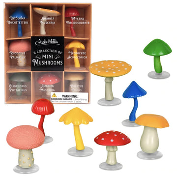 Accoutrements A Collection Of Set Of Eight Soft Vinyl Mini Magical Mushrooms