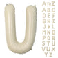 Biapian 40 Inch Letter U Balloons, Giant Cream U Foil Balloon, Big Single Alphabet A-Z Balloons, Beige Large Aluminum U Balloons