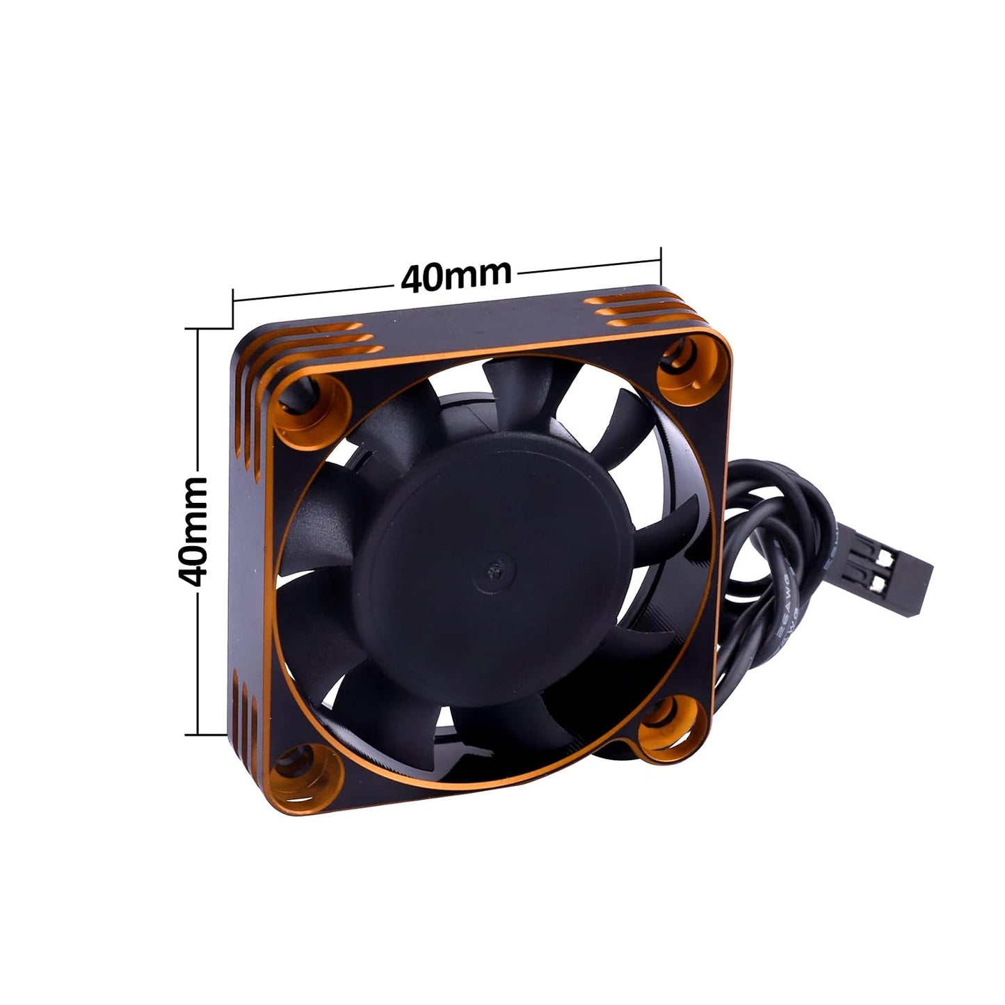 RC Motor Cooling Fan 40x40mm 16000RPM 540 550 Motor ESC Heatsink Brushless Cooling Fans for 1/10 1/8 RC Car (Black&Gold)