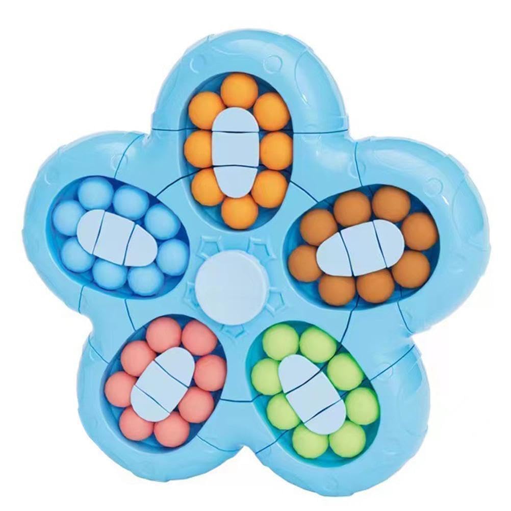 Magic Bean Rotating Cube Toy  2In1 Spinner & Bead Puzzle Fidget Toy For Kids & Adults | Sensory Stress Relief, Anxiety Gift, 