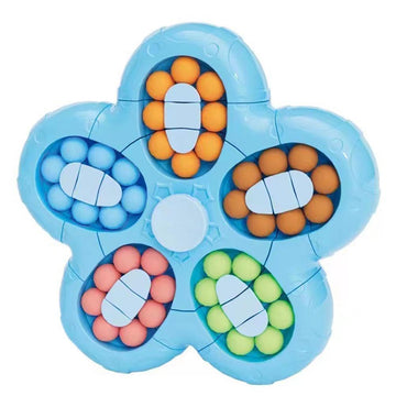 Magic Bean Rotating Cube Toy  2In1 Spinner & Bead Puzzle Fidget Toy For Kids & Adults | Sensory Stress Relief, Anxiety Gift, 