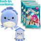 Squishmallows Official Kellytoy Collector 's Tin Set with Micromallow limited availability Pin and Trading Cads Choose Your Favorite or Collect Them All (Stacy The Squid)