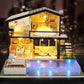 Spilay Dollhouse Miniature with Furniture DIY Wooden Crafts Doll House Mini Handmade Kit 1:24 Scale Creative Room Idea Gift for mature-themed Friend Lover (Time Apartment with dust Cover Music Box)