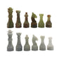 Handcrafted enhanced Marble Chess Pieces Set - Elegant 32-Piece Replacement for 12-15 Inch Chess Boards Storage Box (White and Green)