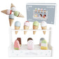 nunukids Wooden Ice Cream Set Wood Ice Cream Toy for Kids 10pc Ice Cream Toys for Toddlers