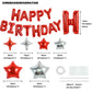 TONIFUL 35PCS Red Happy Birthday Decorations Kit, 16 Inch Aluminum Balloons, Foil Banner for Men, Women, Kids, Party Supplies