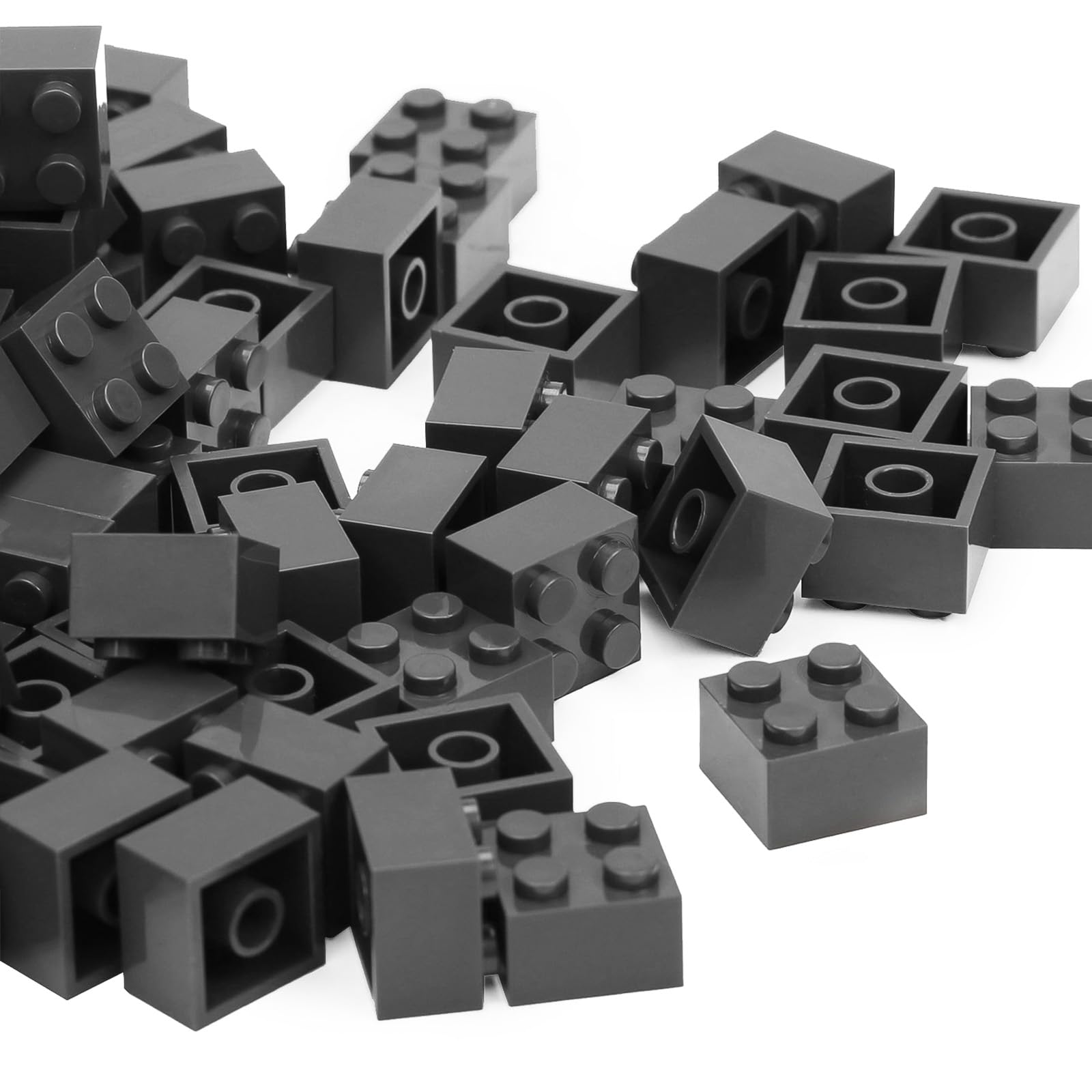Unirolic Classic Building Bricks, 200 Piece 2X2 Building Blocks Stem Creative Building Toys, 100% Compatible With All Major Brands, Building Bricks Play Set For Kids Age 6+ (Dark Grey)