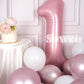 Suwen 40 Inch Pink Large 1 Balloon Numbers Big Foil Helium Number Balloons 0-9 Jumbo Happy 1St Mylar Birthday Party Decorations