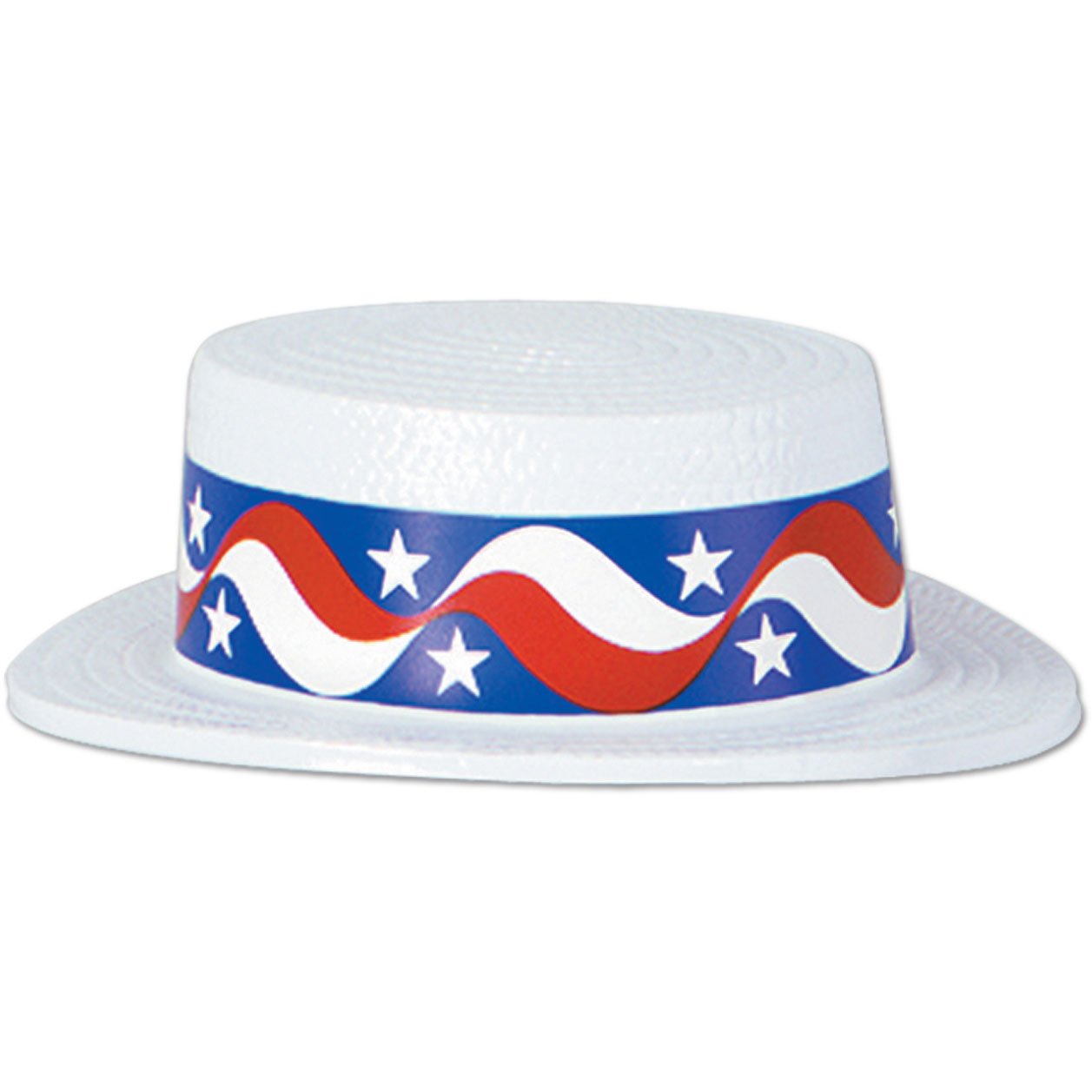 White Plastic Skimmer w/Star Band Party Accessory (1 count)