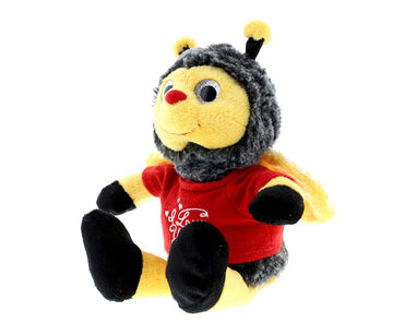 Dollibu I Love You Valentine Plush Sitting Honeybee - Cute Stuffed Animal With Red Shirt And Name Personalization Gift For Valentines Day, Birthday, Anniversary - 6.5 Inches