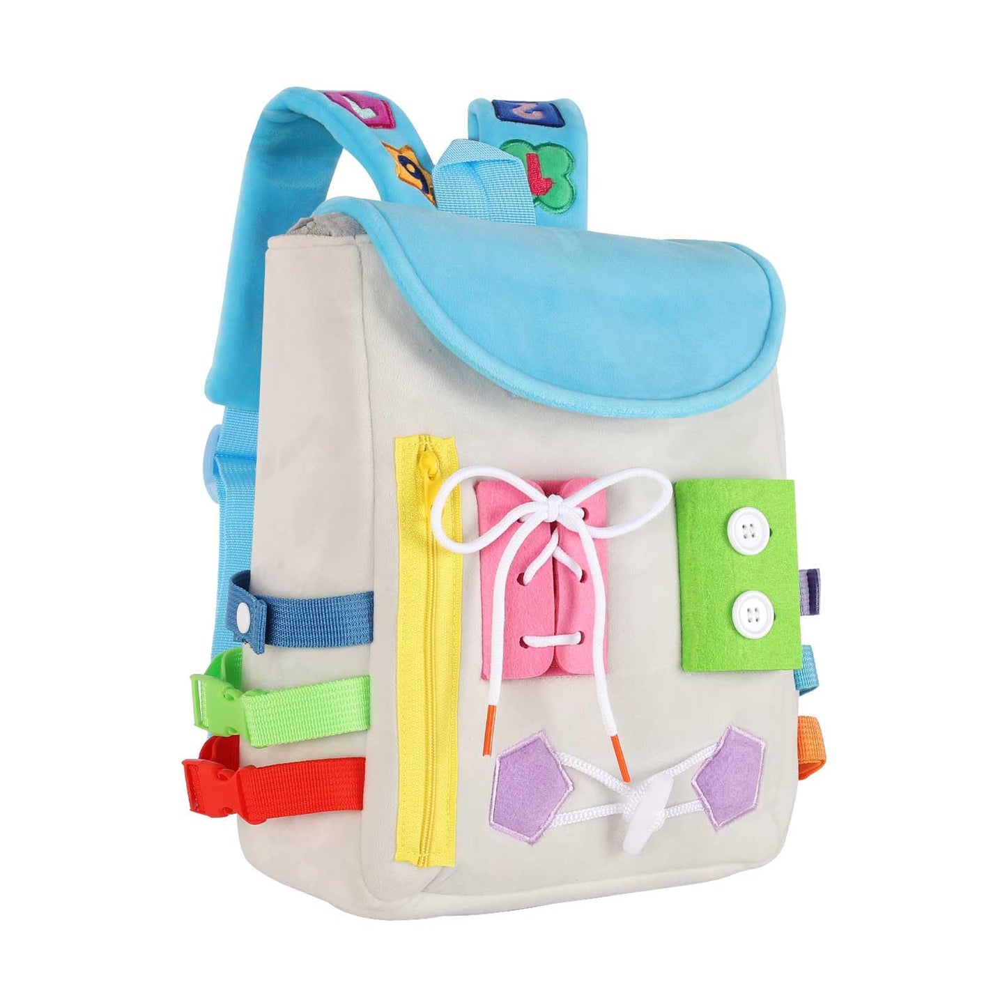 Busy Board - Toddler Backpack With Buckles And Learning Activity Toys - Develop Fine Motor Skills And Basic Life Skills - Learn