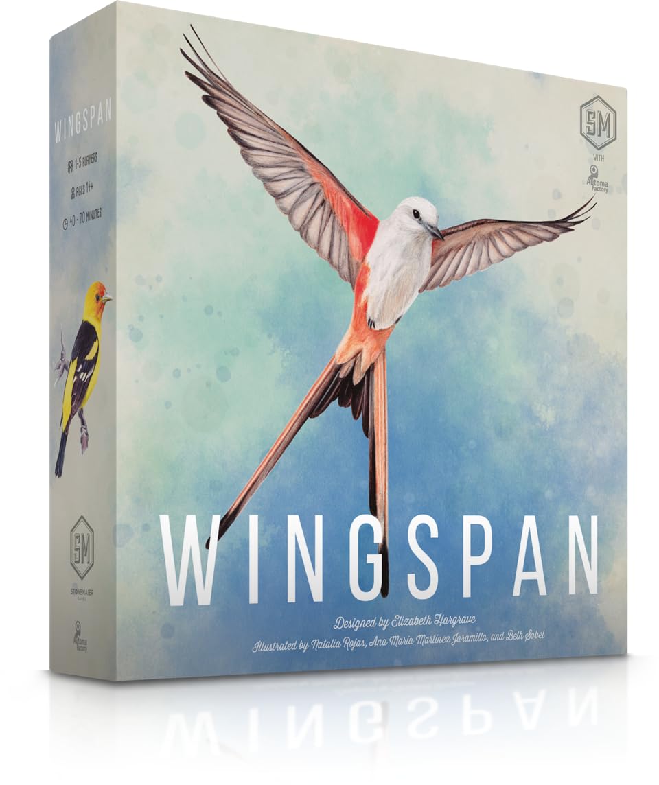 Stonemaier Games: Wingspan (Base Game) By Elizabeth Hargrave | A Relaxing, Award-Winning Strategy Board Game About Birds For Adults And Family | 1-5 Players, 70 Mins, Ages 14+