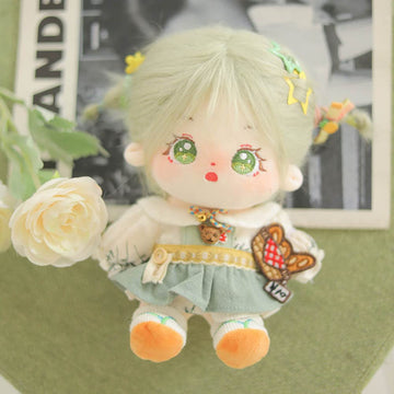 Niannyyhouse 20Cm Plush Doll Green Girl Humanoid Stuffed Body No Attribute 8' Normal Body Wearable Clothing Dress Up Gifts (A-11-With Skeleton)