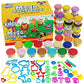 Kiddy Dough 40 Pack Of Birthday Party Favors Bulk Dough & Clay Pack - Includes Molded Animal Shaped Lids + 40 Shapes & Numbers D