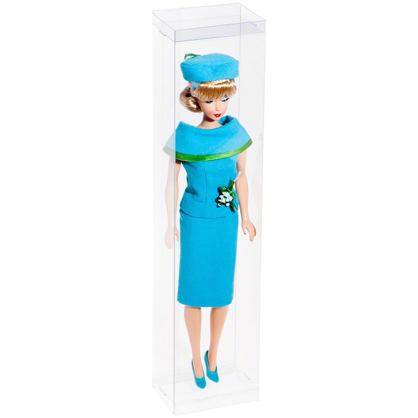 Dollsafe Clear Folding Display Box For Thin 11-12 Inch Dolls And Action Figures, 3'' W X 2'' D X 12.5'' H, Pack Of 10
