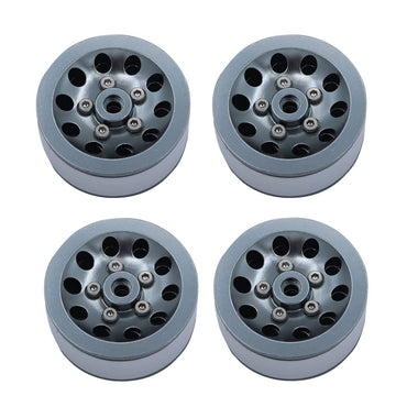FACCNOY Metal Beadlock Wheel Hub Rims with Tires for 1/16 WPL C14 C24 B14 B24 B16 1/12 MN78 MN99S MND90 RC Car Parts (Titanium)