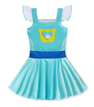 Marendyee Girls Kitties Costume Dress Christmas Gift For Kids Flutter Sleeve Cosplay Dresses Birthday 6-7 Years