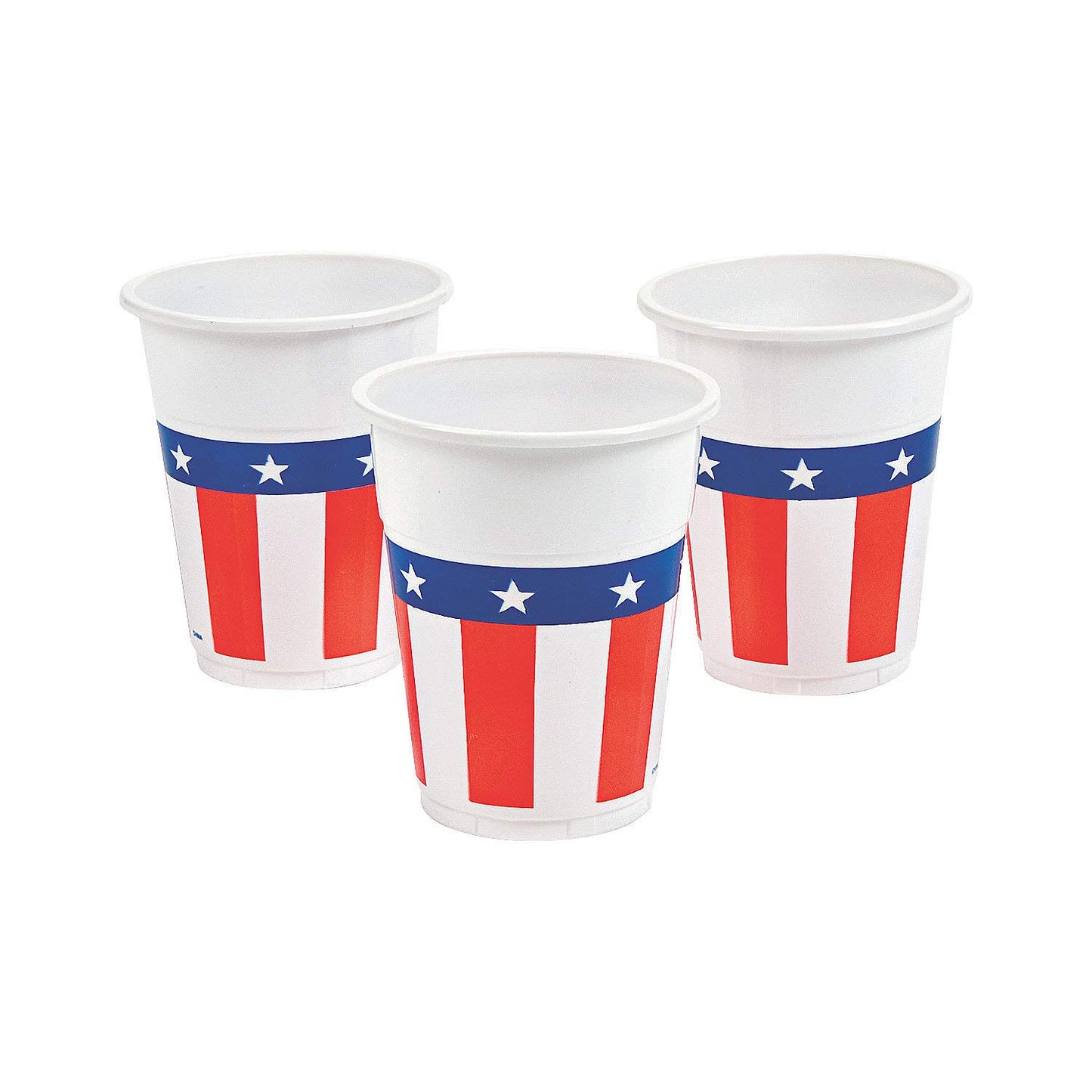 Patriotic Design Disposable Cups, Bulk 50 Pack - USA Fourth of July Party Supplies