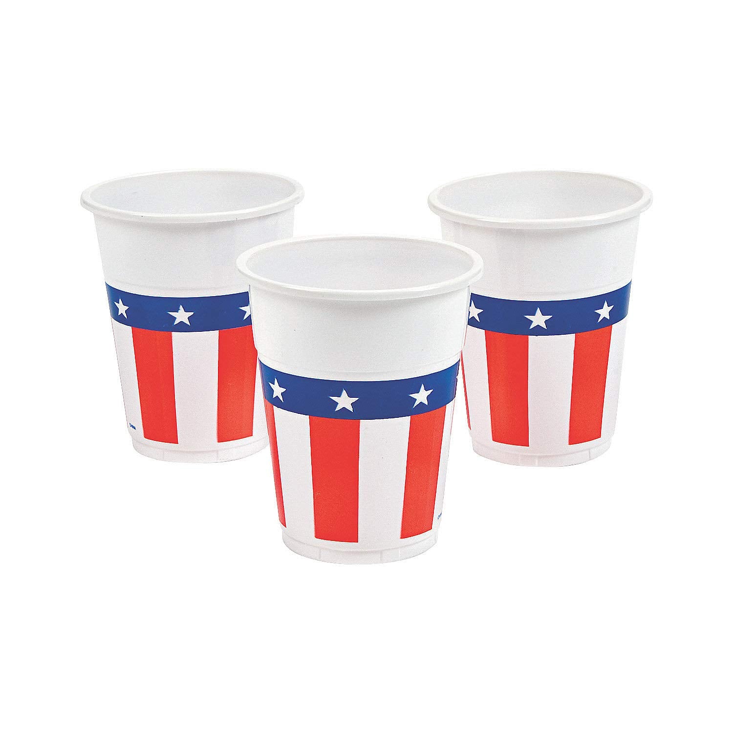 Patriotic Design Disposable Cups, Bulk 50 Pack - USA Fourth of July Party Supplies