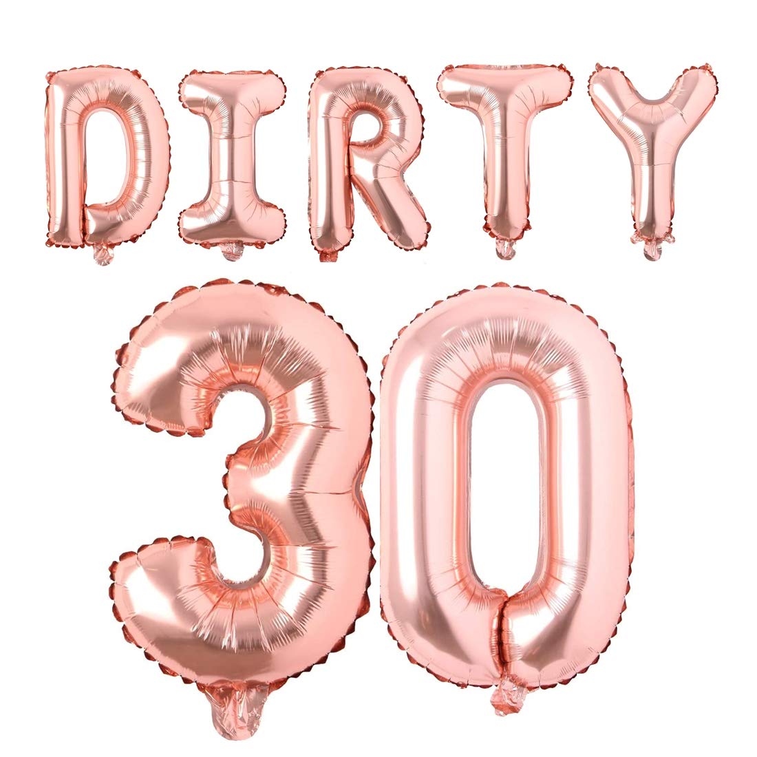 Atpata Funky Dirty 30 Foil Balloons For Naughty 30Th Birthday Party Decorations (Rose Gold), Large (FoilDirty30)