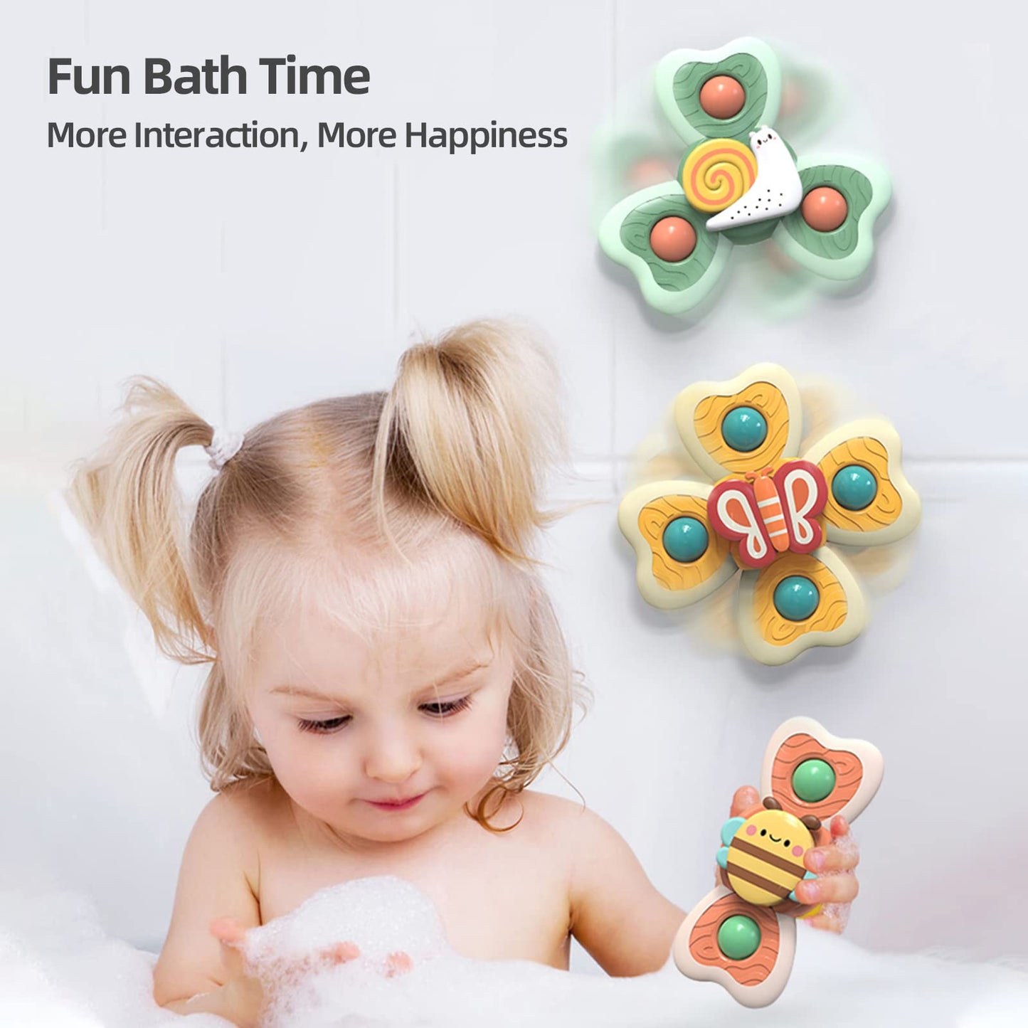 Baby Suction Cup Spinning Tops Toy, Suction Spinner Toys For Babies, Window Suction Toys For Baby High Chair Tray Bath Table Airplane Travel, Sensory Toys & Best Gift For Toddlers 1-3(Group B)