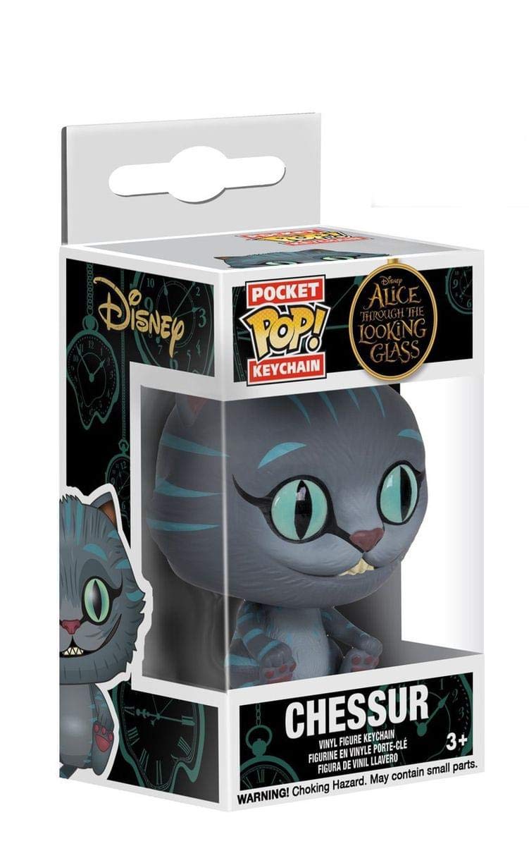 Funko POP Keychain Chessur Figure - Alice: Through The Looking Glass - White/Black/Pink Collectible Toy
