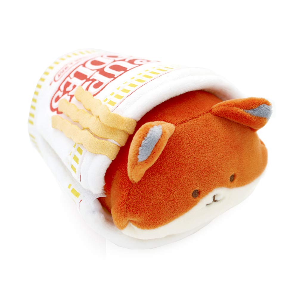 Anirollz 3' & 6' Gift Set Stuffed Animal Plush Nissin Cup Noodle 2 Pc |Soft Squishy Cute Safe| Puppy Kitty Bunny Fox Panda - Birthday - Foxiroll Set